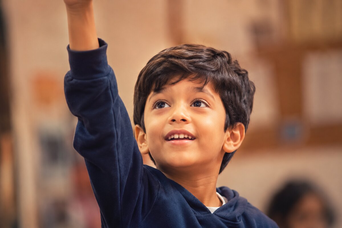 Child in a live online future skills class for kids at HOSS — confidence, communication and leadership