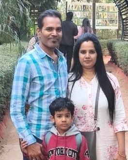 Kiansh with his family