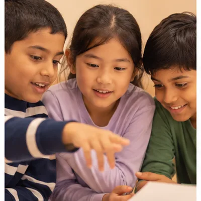 Children learning together in a group
