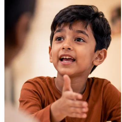 Child speaking expressively in a HOSS class