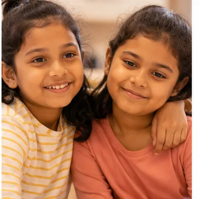 Children supporting each other warmly